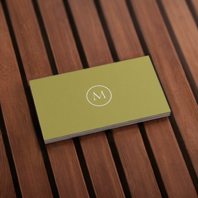 Monogramme Qr Code Carte de visite kaki foncé (Front)