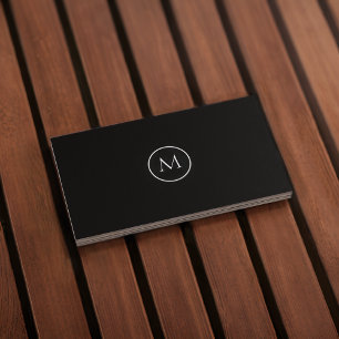 Monogramme Qr Code Smoky Carte de visite noir