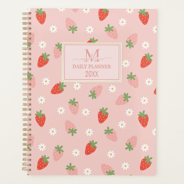 Monogramme Quotidien Fraises Roses et Rouges Sucré (Devant)