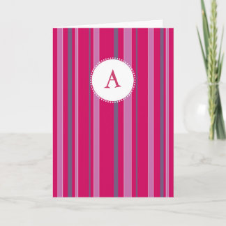 Monogramme rayé - Fuschia et pourpre