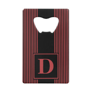 Monogramme Rayure noir et rouge aurore