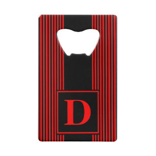 Monogramme rayure noire et rouge