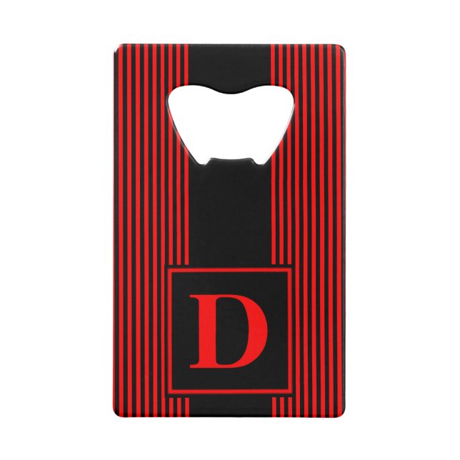 Monogramme rayure noire et rouge (Devant)