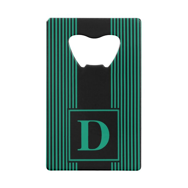 Monogramme rayure noire et vert émeraude (Devant)