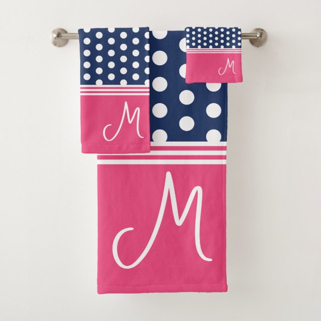 Monogramme rose Bleu Pointe Pointe (En situation)