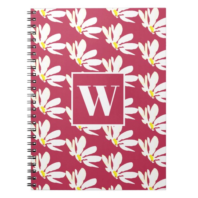 Monogramme rose Carnet photo de la marguerite flor (Devant)