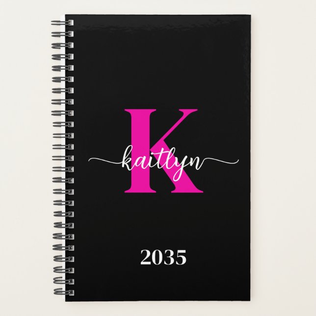 Monogramme Rose Chaude Noir (Devant)