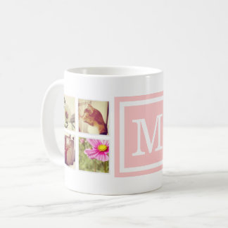 Monogramme rose clair Instagram Photo Collage Mug