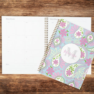 Monogramme rose et bleu païen personnalisé