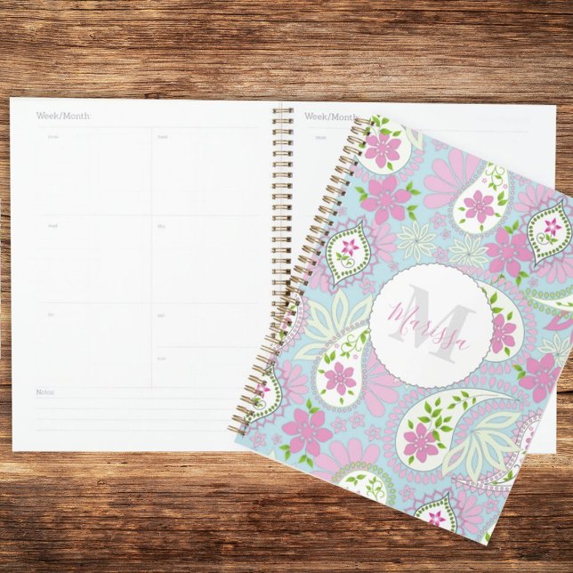 Monogramme rose et bleu païen personnalisé (Créateur téléchargé)
