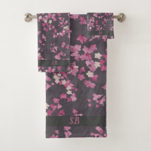 Monogramme rose et gris