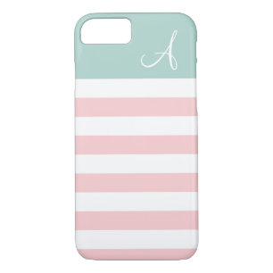 Monogramme rose et pinte Coque iPhone 7
