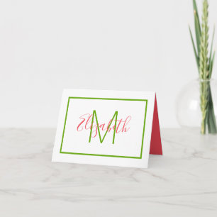 Monogramme rose et vert de très bon goût