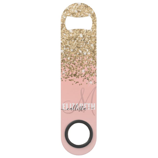 Monogramme rose Fille Chic Gold Confetti (Devant)