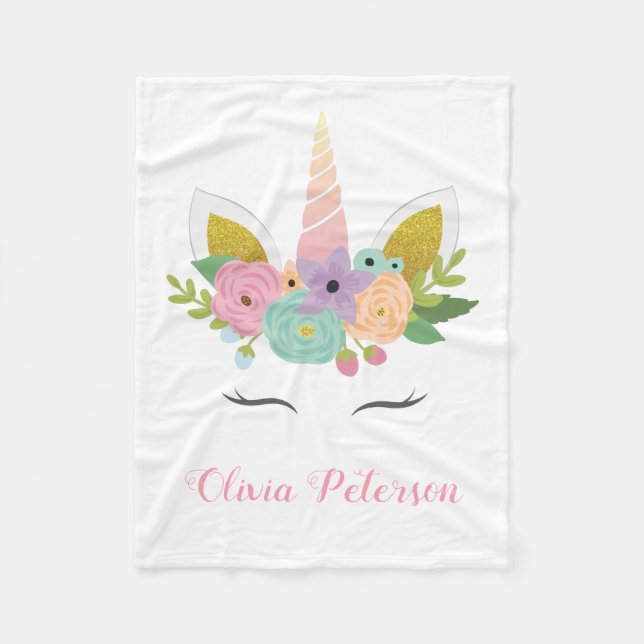 Monogramme rose licorne cadeau fille | Couverture  (Devant)
