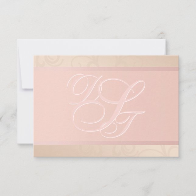 Monogramme rose or et Blush RSVP (Devant)