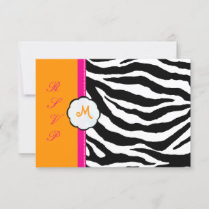 Monogramme/rose/orange/zèbre RSVP