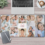 Monogramme rose pâle 8 - Collage photo<br><div class="desc">Nom Initial Personnalisé Monogramme Photo Collage Desk Mat. Ajoutez une touche personnelle et élégante à votre espace de travail avec ce tapis de bureau personnalisé, parfait comme un accessoire de bureau ou un tapis de souris surdimensionné pour votre maison ou bureau. Le design est composé d'un arrière - plan blanc...</div>