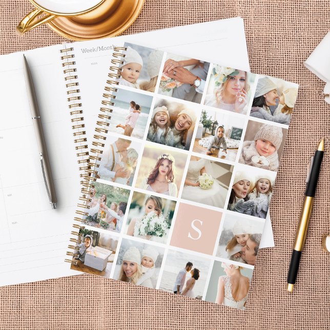 Monogramme rose pâle Collage photo (Créateur téléchargé)