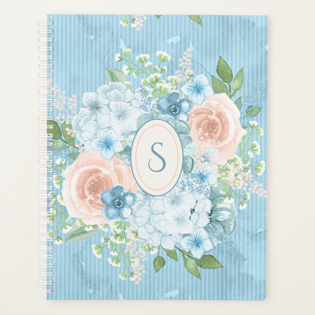 Monogramme rose rustique Floral Shabby Chic (Devant)