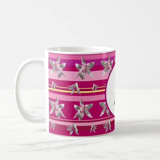 Monogramme rose spécial Mug classique (Gauche)