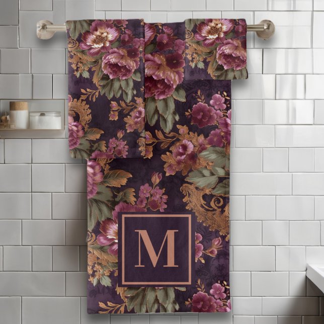 Monogramme Rose violet en dentelle victorienne (Créateur téléchargé)