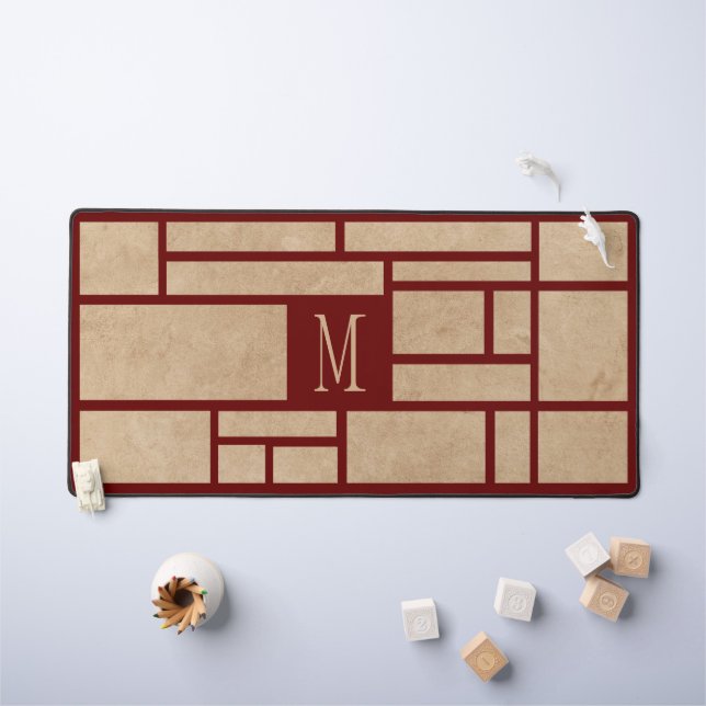 Monogramme rouge de style japonais simple (Tableau pour enfants)