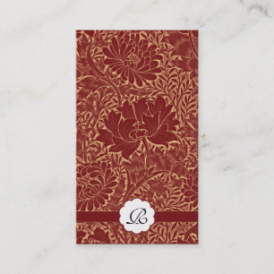 monogramme rouge rétro cartes de visite