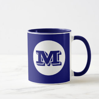Monogramme Royal bleu personnalisé Mug de café imp