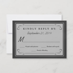 Monogramme RSVP sur tableau noir à coeurs