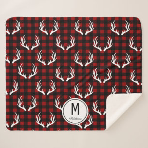 Monogramme Russe Buffalo Plaid & White Deer Antler