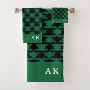 Monogramme Russe Green Black Buffalo Check
