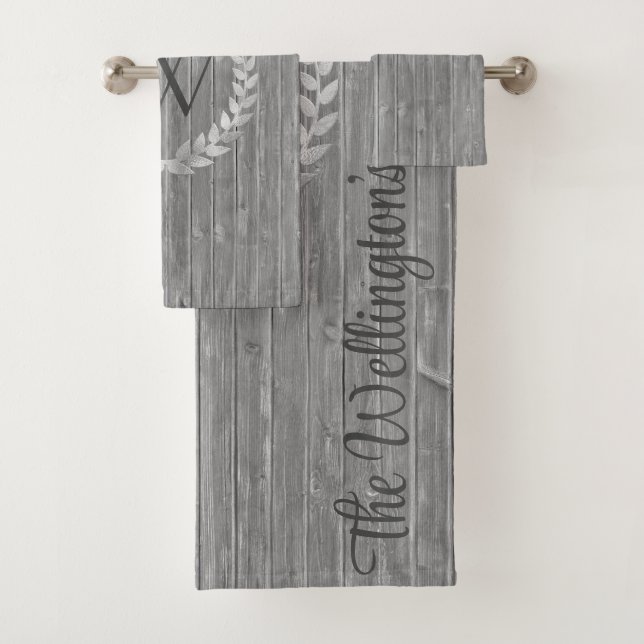 Monogramme Rustic Wood Nom de famille (En situation)
