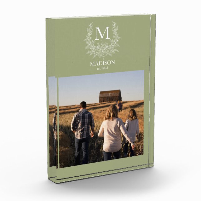 Monogramme rustique - Bloc photo initial personnal (Gauche)