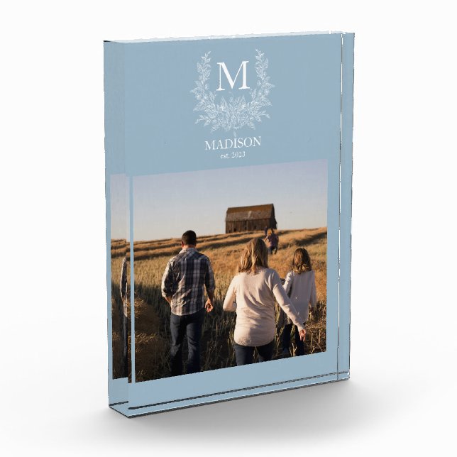 Monogramme rustique - Bloc photo initial personnal (Gauche)