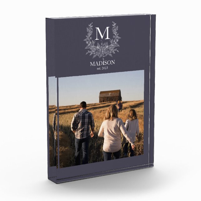 Monogramme rustique - Bloc photo initial personnal (Gauche)