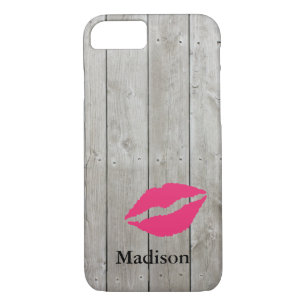 Monogramme rustique iPhone 7 Coque avec un baiser