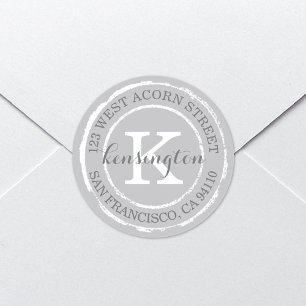 Monogramme rustique vintage Étiquette de adresse