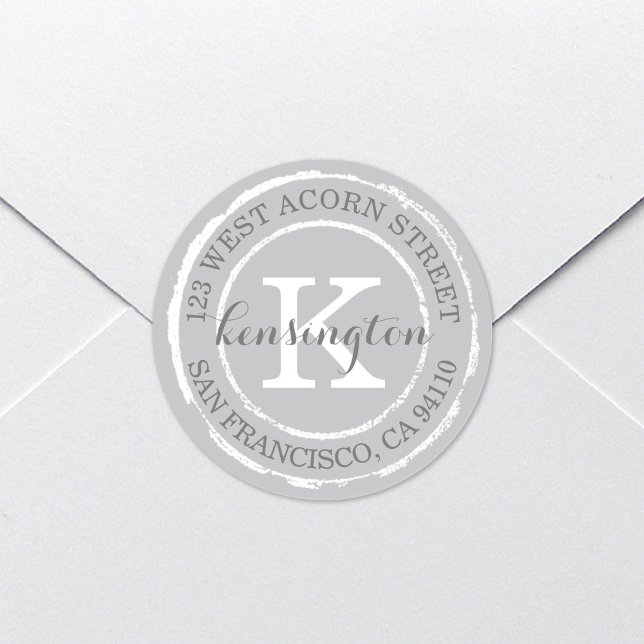 Monogramme rustique vintage | Étiquette de adresse (Créateur téléchargé)