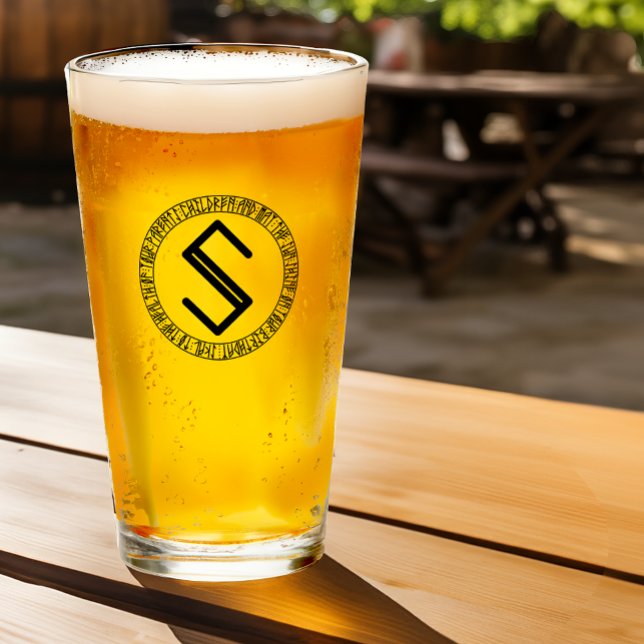 Monogramme S - Style Viking - Verre à pinte (Créateur téléchargé)