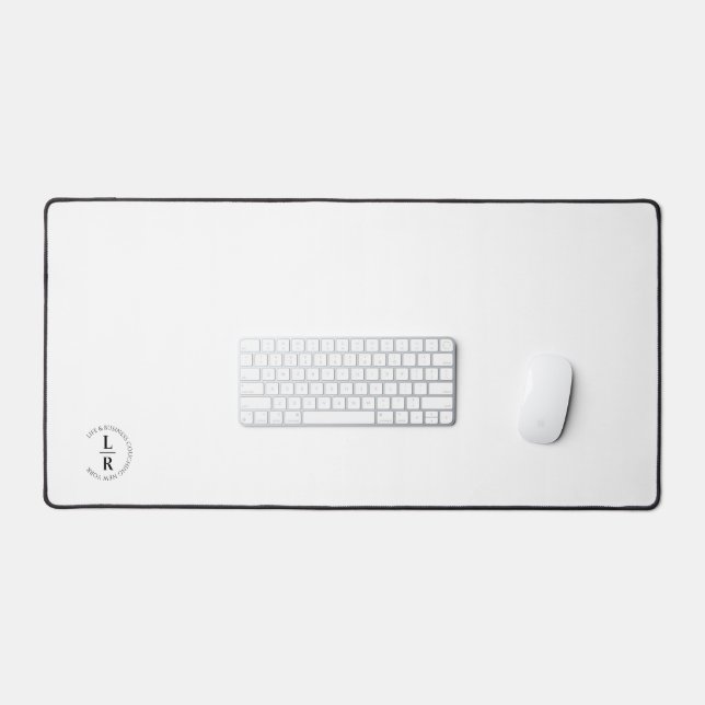 Monogramme, salon, blanc minimaliste (Clavier et souris)