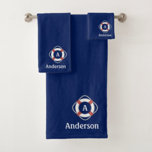 Monogramme Sauveteur Marin Bleu Marine