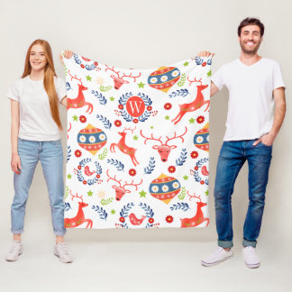 Monogramme scandinave couverture en polaire de Noë