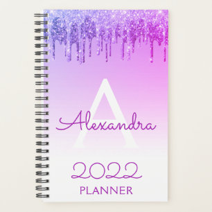 Monogramme scintillant de paillettes violettes 202