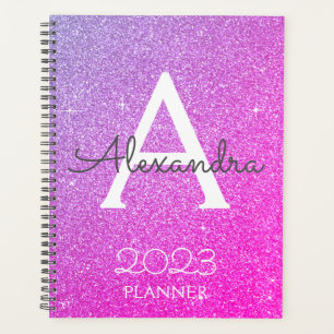 Monogramme scintillant paillettes rose violet 2023