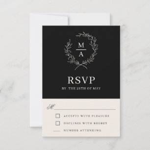 Monogramme simple classique noir RSVP