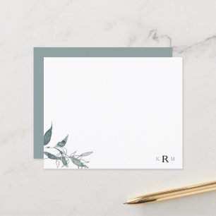 Monogramme simple de feuillage à l'aquarelle