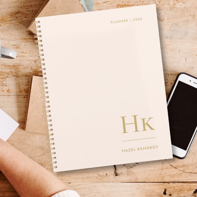 Monogramme Simple Elegant Blush Gold Personnalisé (Créateur téléchargé)