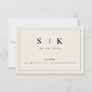 Monogramme simple et élégant Beige Enregistrer la