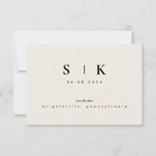 Monogramme simple et élégant Beige Enregistrer la